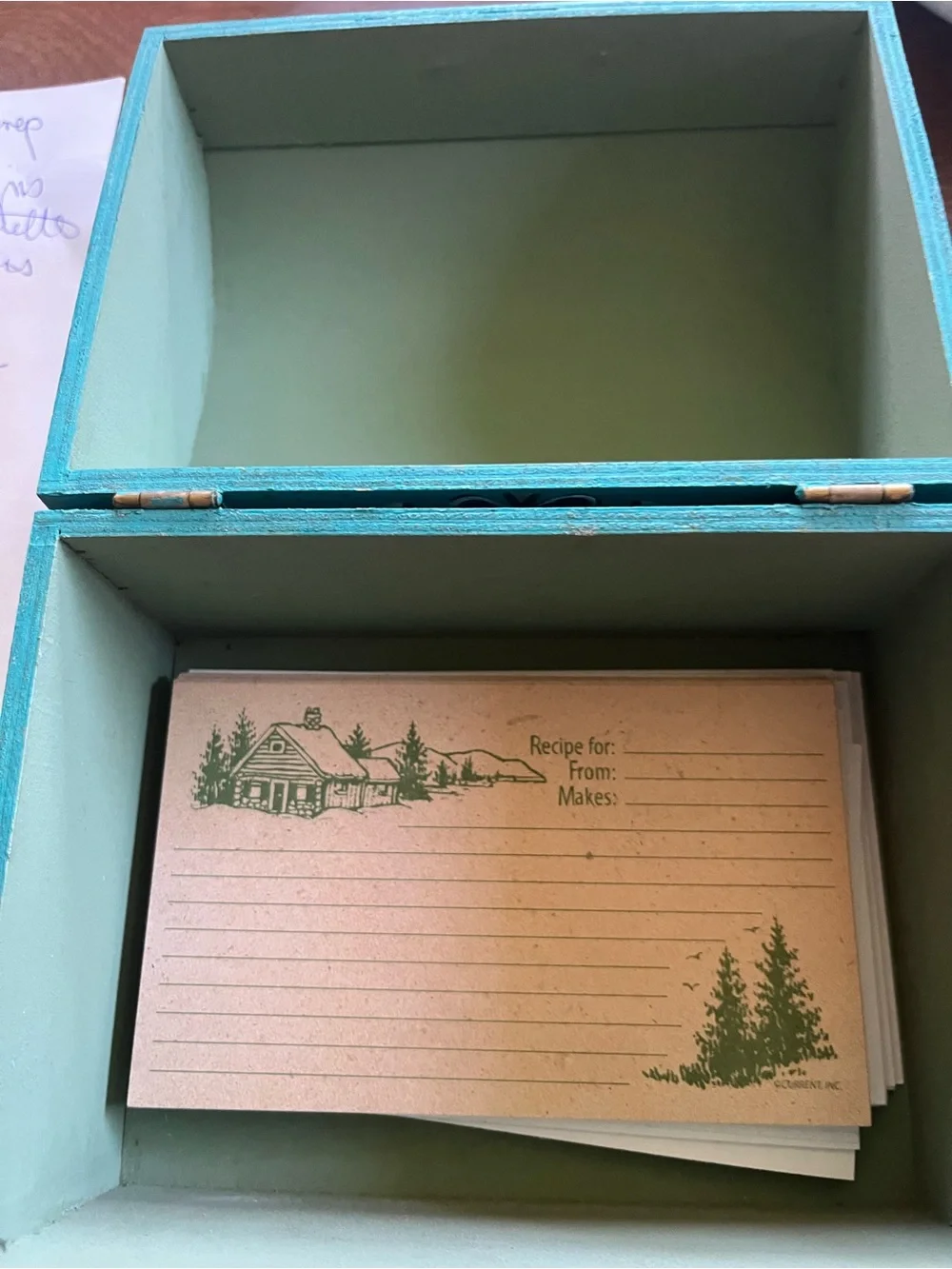Turquoise Aztec-Pattern Recipe  Box - Artisan Style